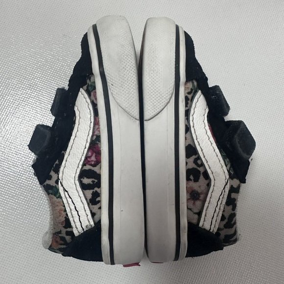 Vans Off The Wall Shoes Girls Toddler 3.5 Suede Cheetah Floral Print Sneakers - Picture 7 of 10